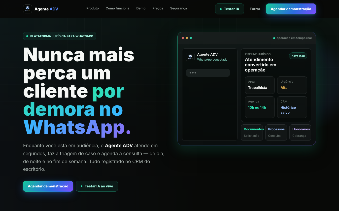 Tela do Agente ADV